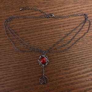 Pentagram chain choker necklace